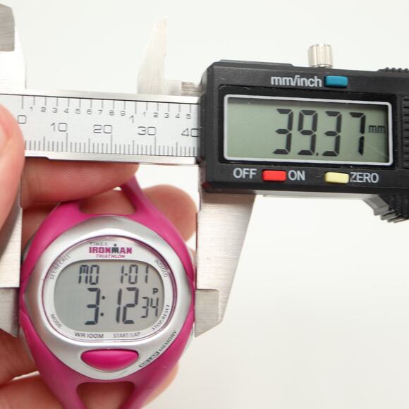 Timex Ironman Triathlon Womens Digital Watch 40mm Pink 50 Lap w New Battery - Picture 2 of 11